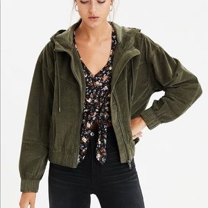 AE Corduroy Cropped Bomber Jacket